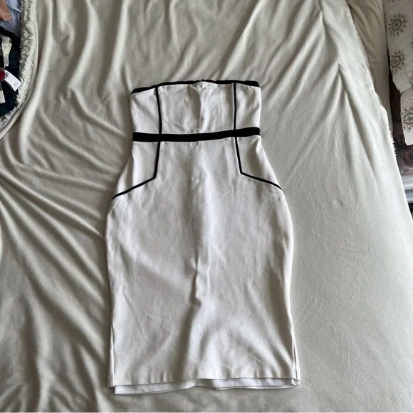 blue dress for baby girl Black & White Striped Cutout Maxi Dress main image 1